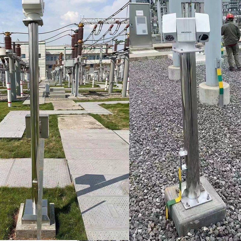 视频监控立杆电场站 不锈钢云台立杆 球机摄像机 升压站立杆 立柱,电子/电工,监控器材配件,淘宝优惠券,粉丝福利购,淘宝优惠卷