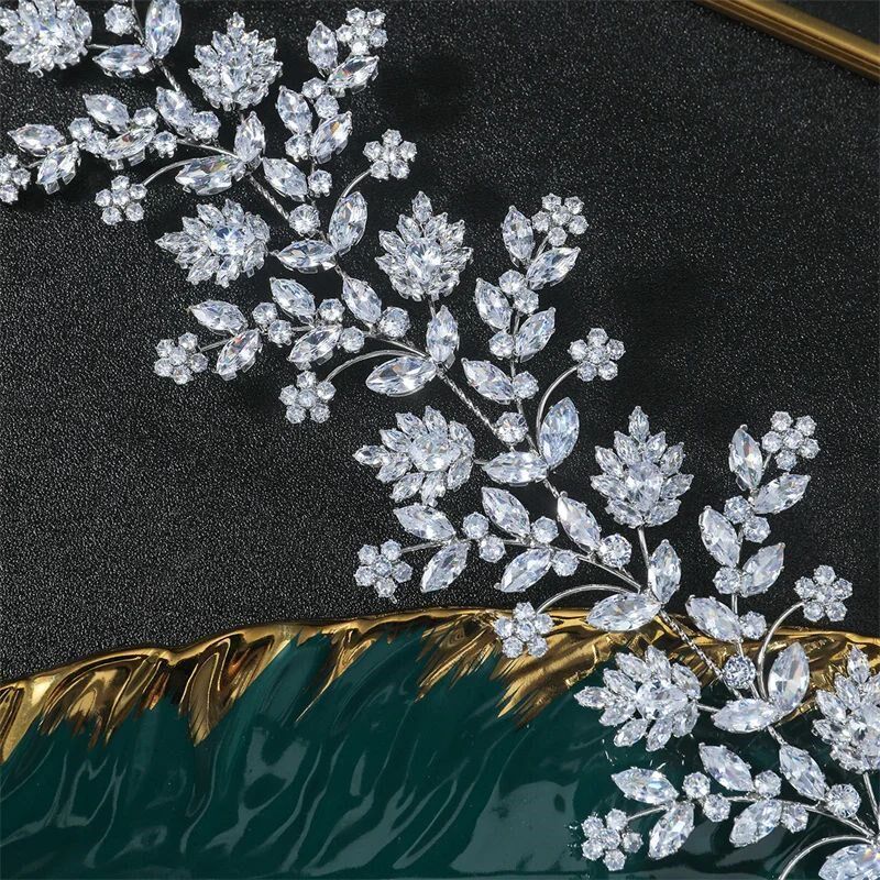 Luxury Wedding Hair Accessorie Full Zirconia Brides Tiaras H - 实物图