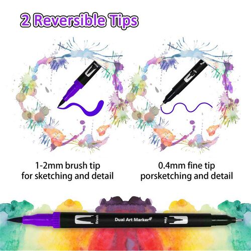 12/24/36/48 Colors Art Marker Dual Brush Pens Brush and Fine