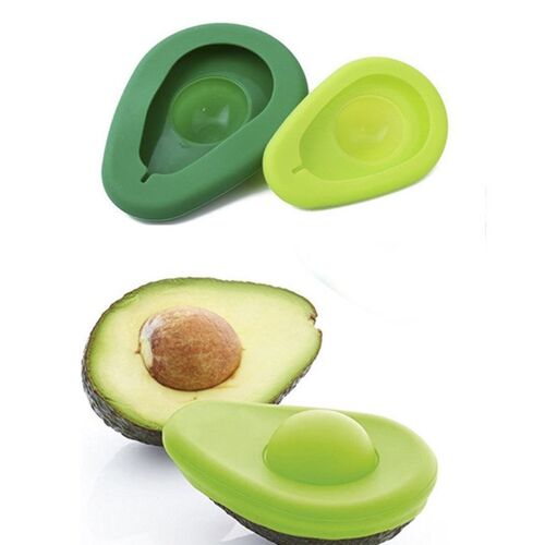 2 Pcs Creative Silicone Avocado Fresh-keeping Cover Portable