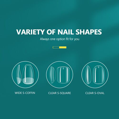Nailpop 552pcs PRO Length/Medium/Short False Nails Press