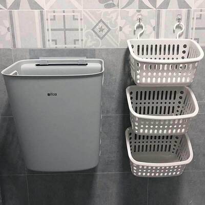 Bathroom laundry basket Bathroom shelving toilet hanging bas