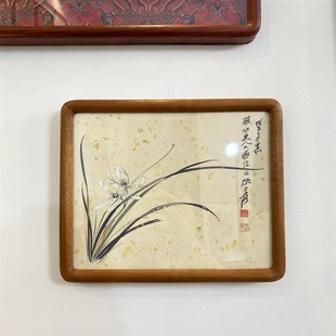 10寸相框 乌檀木榫卯实木画框带画芯