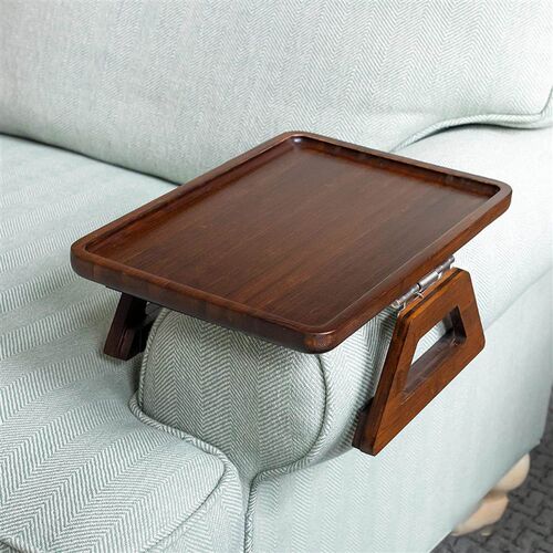 Natural Sofa Armrest Clip On Tray 1Pcs Armrest Snack Tray Po