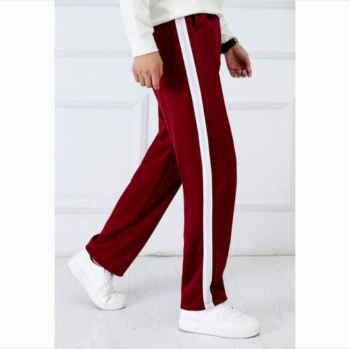 Wine red Unisex New Track Pants Casual Sweatpants mens Strip