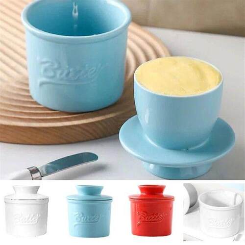 Ceramic Butter Dish with Lid Unique Appearance Glossy