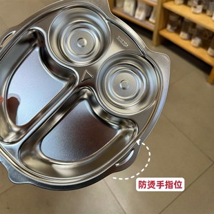 出口儿童餐盘幼儿园宝宝孩子上学饭盆分格31不锈钢餐具吃饭水果