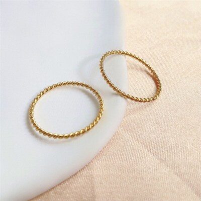 Twist Twist Ring 1mm Tail Ring Womens Pink Finger Joint Rin