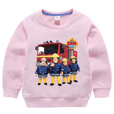 Autumn 2021 kids Fireman Sam clothes boys girls Sweatshirts