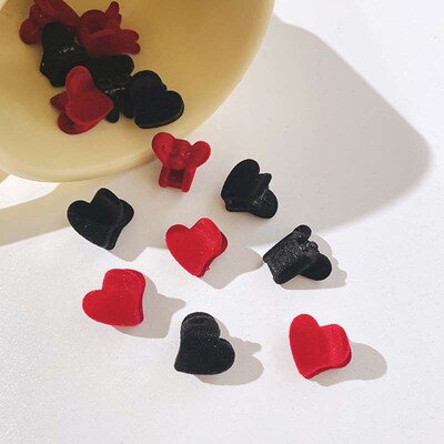 White Deer Red Velvet Small Hairpin Womens Side Clip Hair A