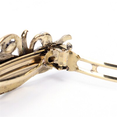 Fashion Women Retro Enamel Leaf Barrettes Ancient Bronze  Al