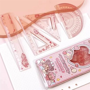 4pcs Flexible Ruler cute Set - 15cm/6inch Plastic Straight
