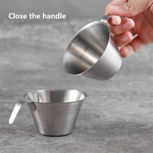 100ml Stainless Steel Coffee Mug Measuring Cup with Handle