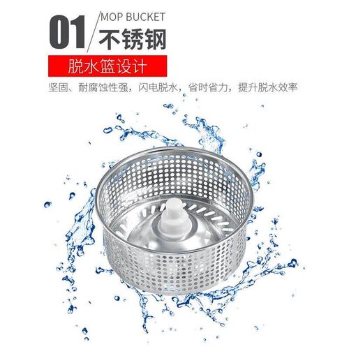 Spin Mop Bucket Floor Cleaning System Iwith 2-6 Mop Heads