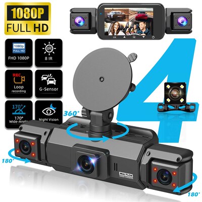 Dashcam 4 Channel Voice Recording Video Recorder Black Box 1