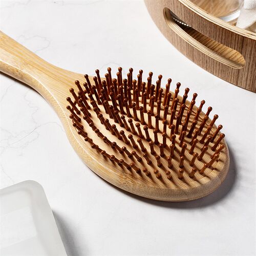 Bamboo massage comb 25cm large hair comb natural bamboo air