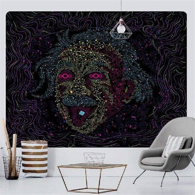 Abstract line characters psychedelic scene home decor art