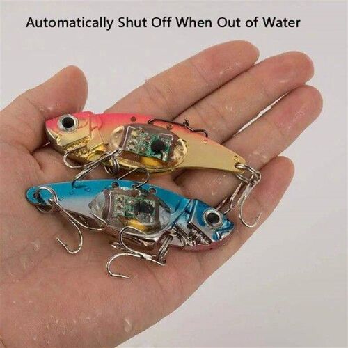 LED Metal Light 8cm Electronic Vibration Fake Bait Faux