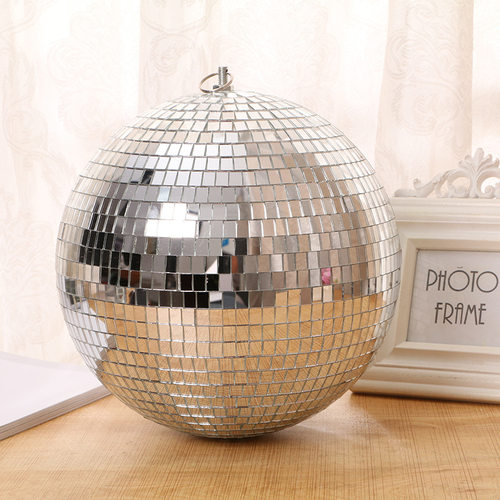 Glass mirror reflection Disco ball Christmas ball bar photo