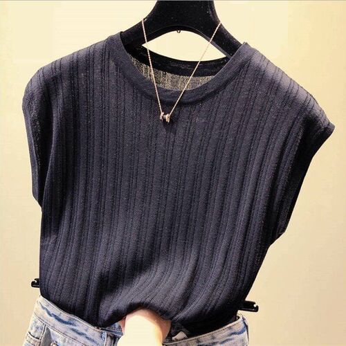 2025 Summer Relaxed Fit Solid Color Short Sleeve TShirt Wome