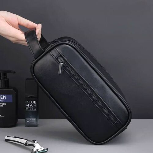 Men Leather Wash Bag Travel Business Trips Portable Cosmetic