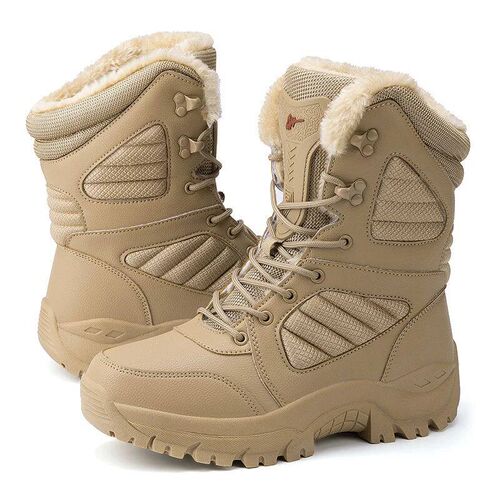 Winter Mens Boots Large Size Plush Warm Snow Boots Outdoor