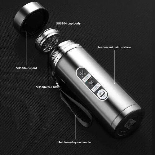 500ML-1Liter Stainless Steel Thermos Bottle with LED Tempera
