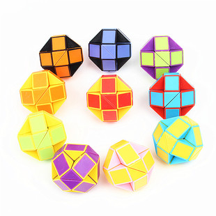 6Pcs Folding Magic Snake Ruler Puzzle Antistress Cube Educat