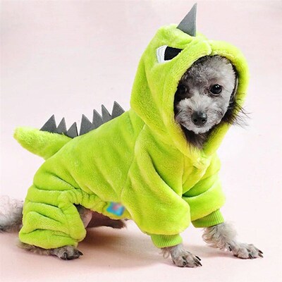 Soft Warm Dog Clothes Winter Dog Dinosaur Makeover for Dogs