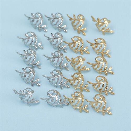 10pcs/Lot Punk Leaf Women Hair Clips Claw Metal Rings Spiral