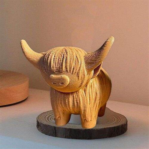 Cow Sculpture Creative Anti-Drop Clear Texture Highland