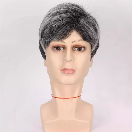 Wig Mens Fluffy Short Hair Curly Hair Headgear High Tempera