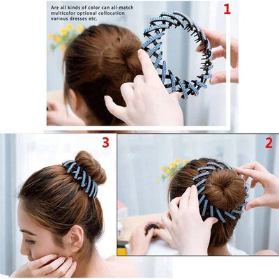Women Hair Clips Crystal Bird Nest Hair Claw Bun Maker Hairg