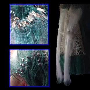 小白条鱼网粘网丝网三层网挂捕鱼网3公分小网眼