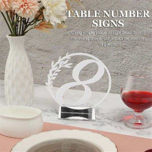 15 Pcs Acrylic Wedding Table Number Signs Elegant Round