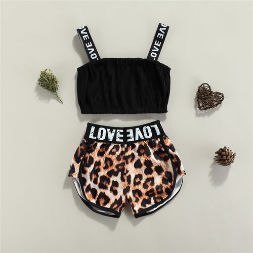 Girls Clothing Sets 2023 Summer Kids Clothes Letter Strap Sl