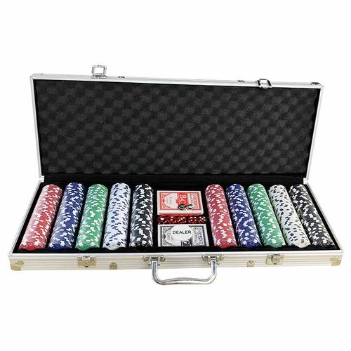 500 chips Texas hold em poker set Aluminum case Texas Poker