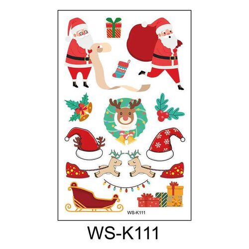 Christmas Temporary Tattoo Santa Claus Kids Tattoo Stickers