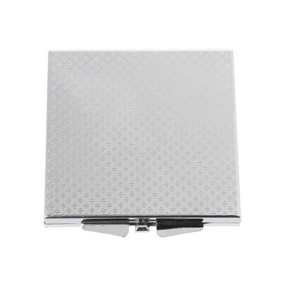 Portable Women Stainless Steel Makeup Mirror Hand Pocket Fol