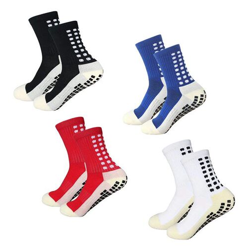 4 Pair Mens Soccer Socks Anti Slip Non Slip Grip Pads for F