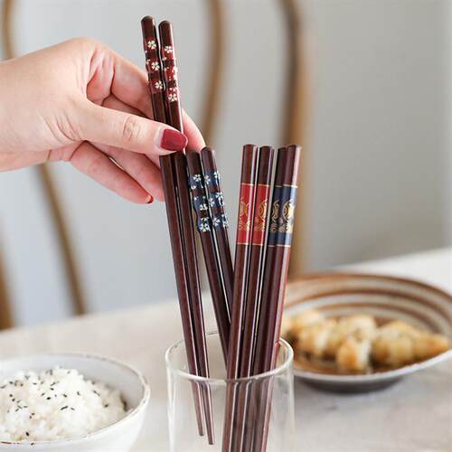 Chinese Red Sandalwood Chopsticks -Couple Style Gift Box Set