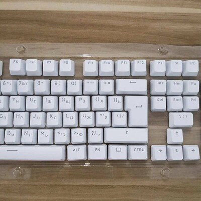 104 Keycaps Russian Translucent Backlight Keycaps