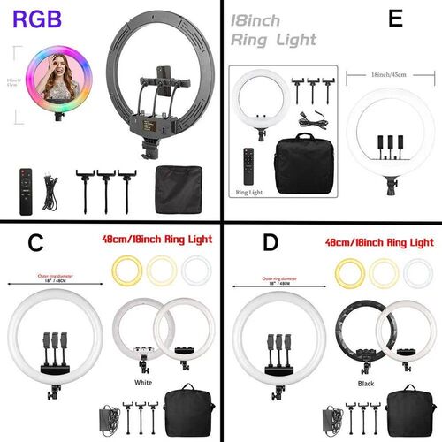 Large Selfie 18 inch Ring Light LED  Video Remote Control Tr