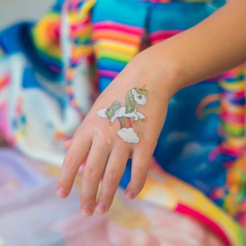 10 heet Unicorn Fake Tattoo er Cartoon Temporary Tattoo Kid