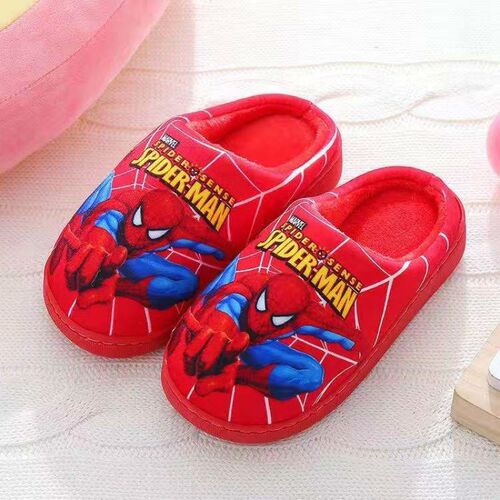 Children Cartoon Spiderman Print Cotton Slipper Soft Autumn