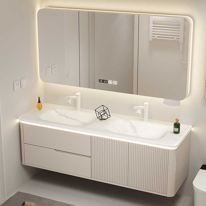 岩板热弯陶瓷一体盆浴室柜卫生间洗手台盆洗脸盆柜洗漱台,家装主材,浴室柜组合,淘宝优惠券,粉丝福利购,淘宝优惠卷