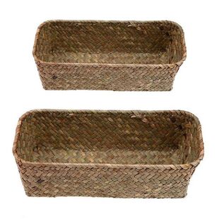For 新品 Indo Woven Stylish Seagrass Baskets