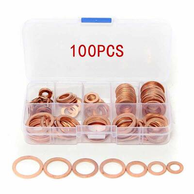 100PCS Copper Washer M4 M5 M6 M8 M10 M12 M14 Washers Seal