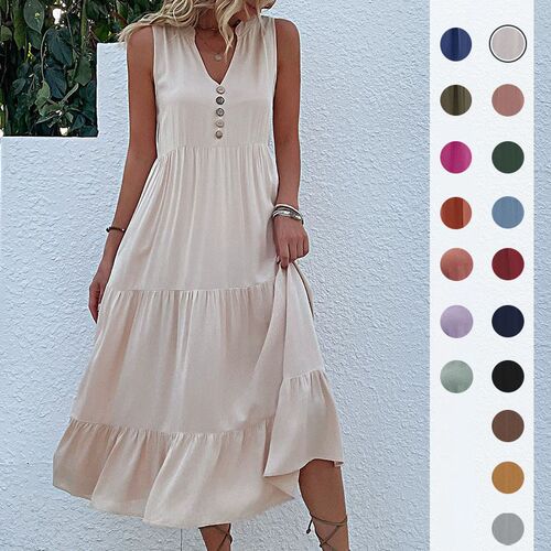 Explosive Versatile Vest Skirt Sleeveless Loose Casual Solid