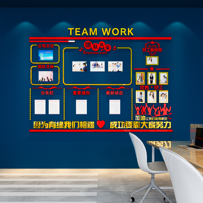 公司企业公告栏员工团队风采展示文化墙办公室激励志装饰布置墙贴,家居饰品,文化墙贴,淘宝优惠券,粉丝福利购,淘宝优惠卷